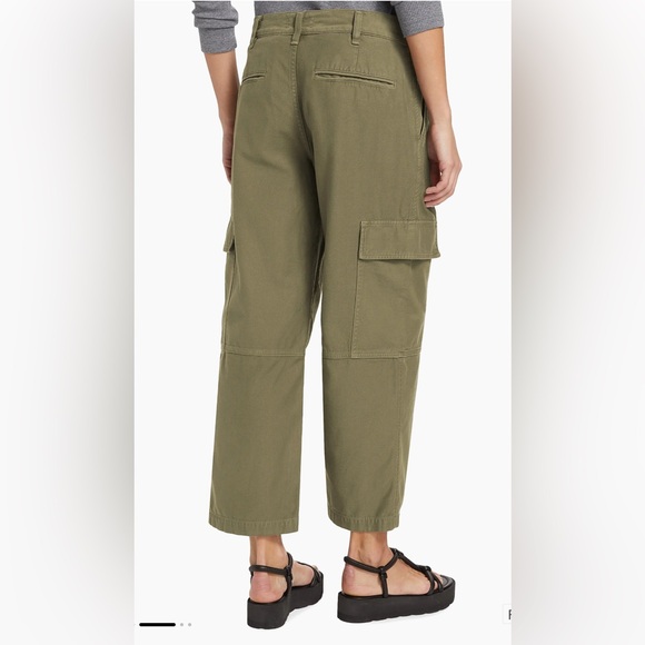 Agolde Jericho Cropped Cargo Pants High Waisted Relaxed Fit Size 27 Green - Picture 2 of 11